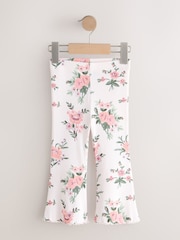 Floral blanco crudo - Leggings acampanados de canalé (3 meses-7 años) - Imagen 1 de 4