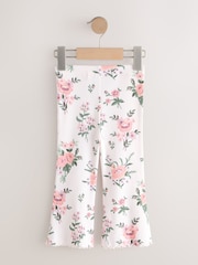 Floral blanco crudo - Leggings acampanados de canalé (3 meses-7 años) - Imagen 2 de 4