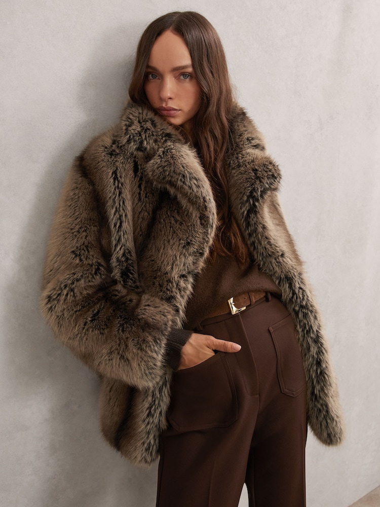 Next：日本 Reiss Laila フェイクファー コート from Next Japan