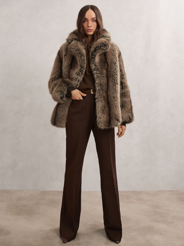 Next：日本 Reiss Laila フェイクファー コート from Next Japan