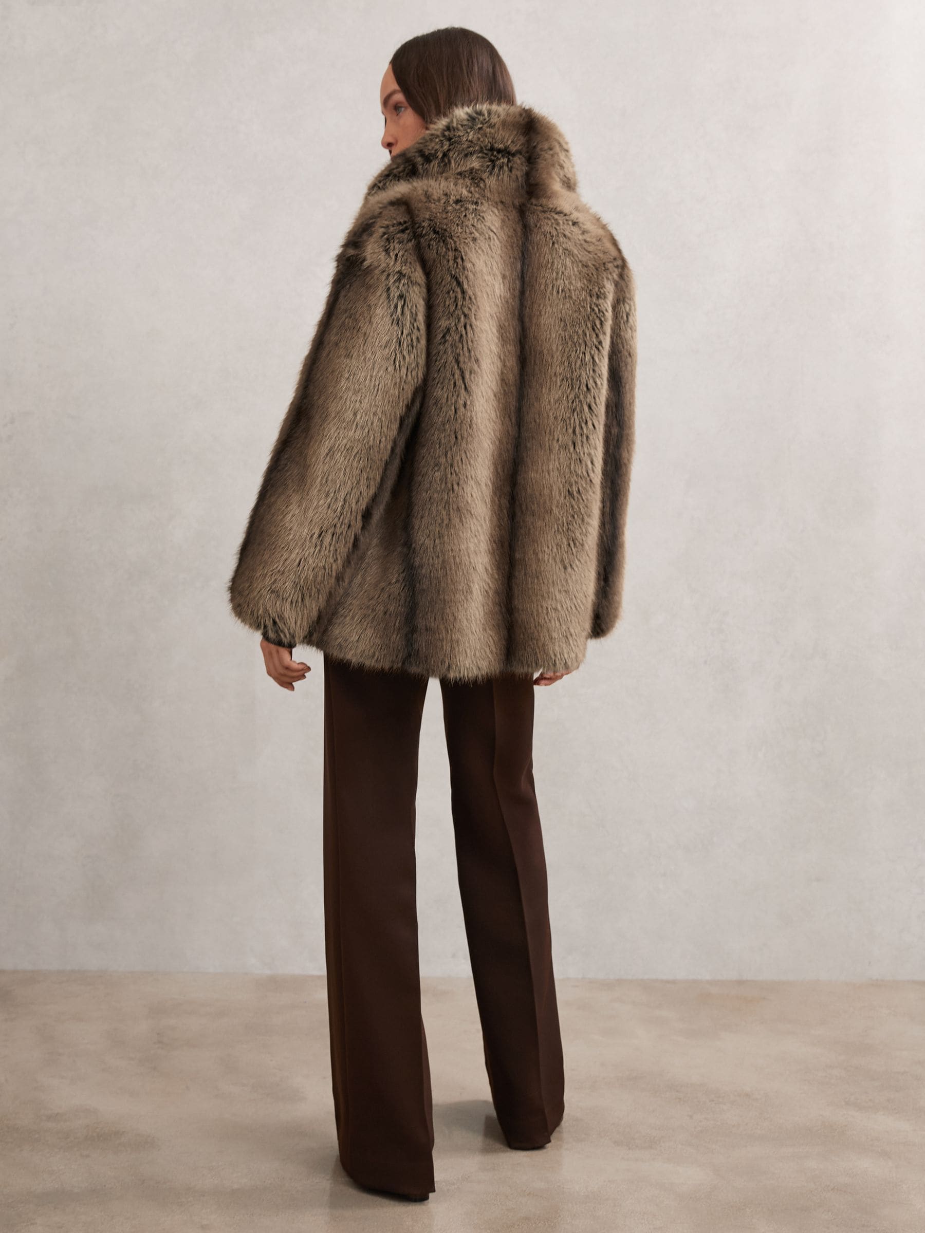 Buy Reiss Brown Laila Faux-Fur Coat from Next South Africa