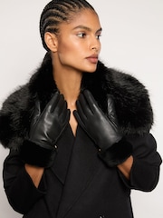 Reiss Black Audrey Gloves - Image 3 of 4