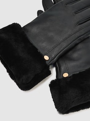 Reiss Black Audrey Gloves - Image 4 of 4