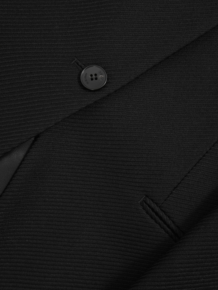 Reiss Black Manon Wool-Blend Wrapover Blazer - Image 6 of 6 Reiss Black Manon Wool-Blend Wrapover Blazer - Image 6 of 6