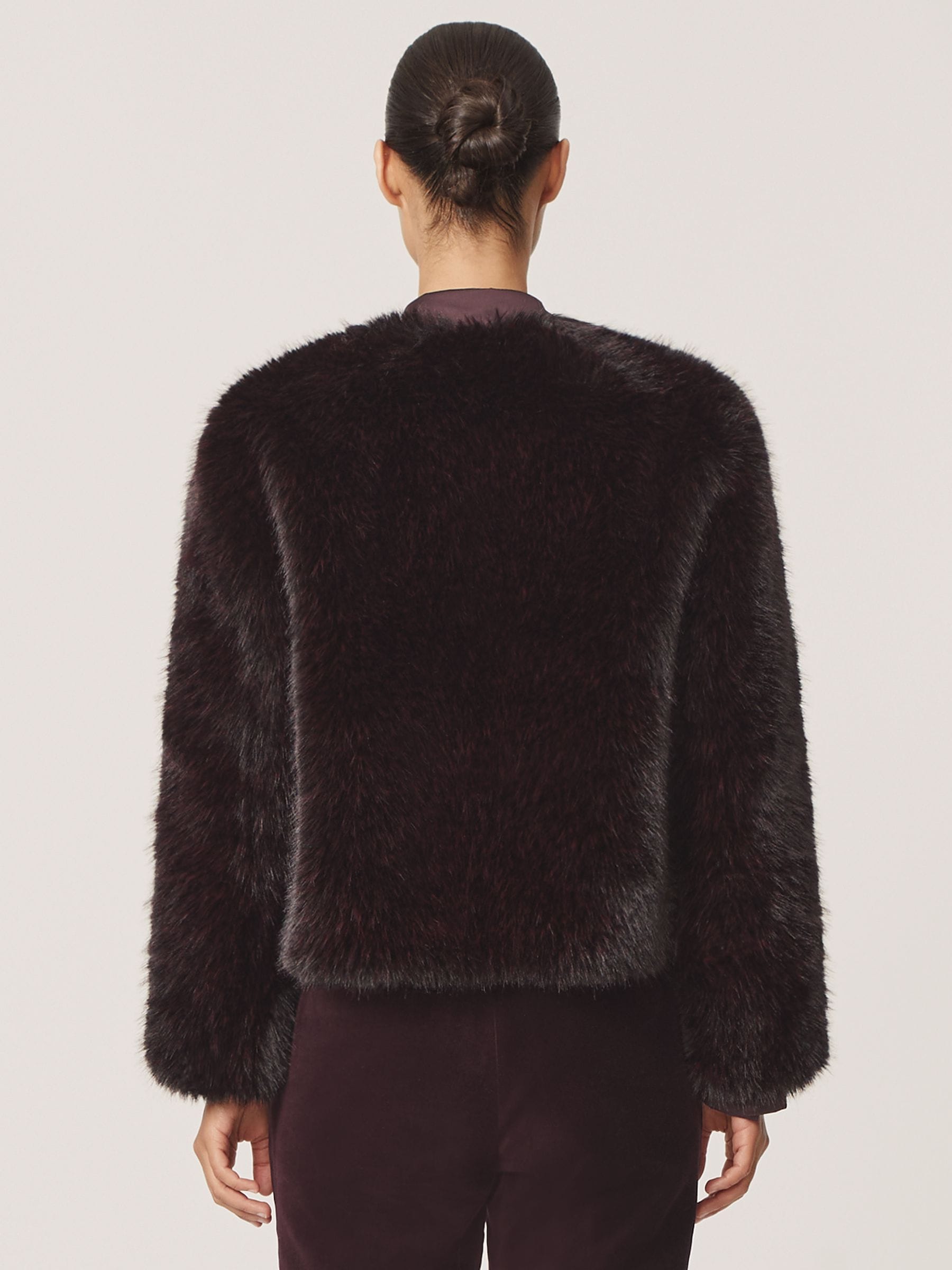 Buy Reiss Burgundy Marco Faux-Fur Short Coat from Next South Africa