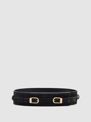 Reiss Chocolate Petula Belt - Image 1 of 3