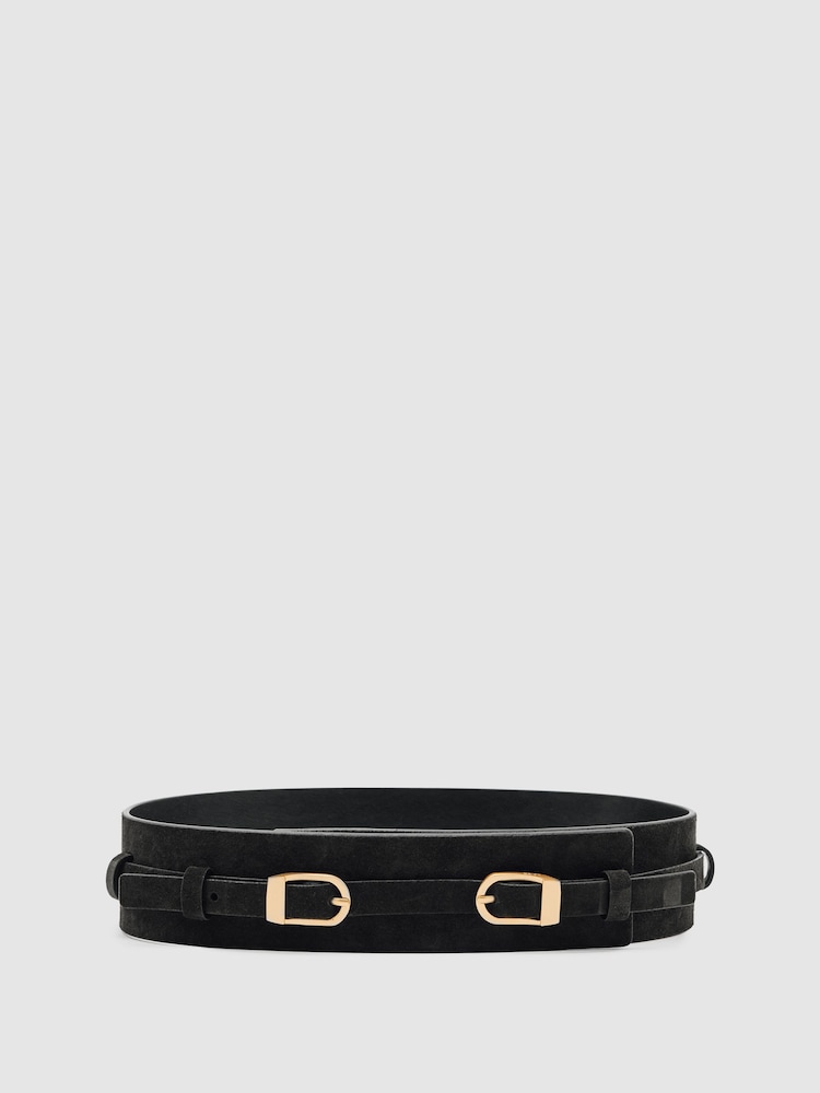 Reiss Chocolate Petula Belt - Image 1 of 3