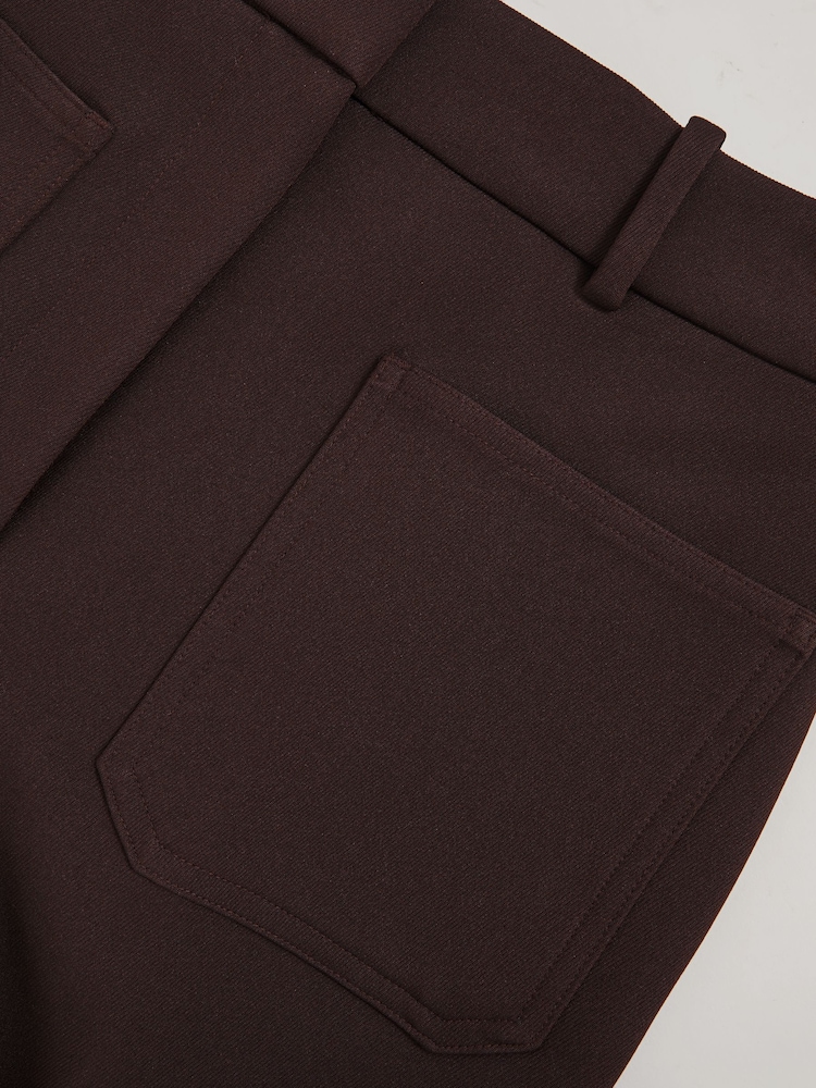 Reiss Chocolate Brown Priya Twill Patch-Pocket Flared Trousers - Image 5 of 5 Reiss Chocolate Brown Priya Twill Patch-Pocket Flared Trousers - Image 5 of 5