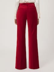 أحمر - Reiss Elia Velvet Tuxedo-Stripe Flared Trousers - صورة 7 من 9