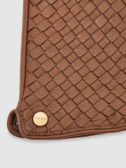Reiss Tan Giana Woven Leather Gloves - Image 3 of 4