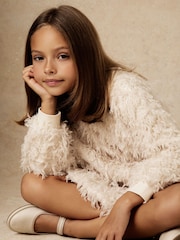 Reiss Ivory Roxy Fluffy Sequin-Embellished Top - Image 3 of 5