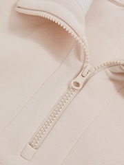 Reiss Neutral Laney Funnel-Neck Interlock Zip Sweatshirt - Image 5 of 5
