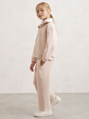 Reiss Neutral Laney Wide-Leg Interlock Drawstring Joggers - Image 1 of 4