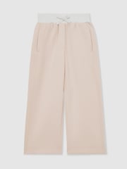 Reiss Neutral Laney Wide-Leg Interlock Drawstring Joggers - Image 2 of 4