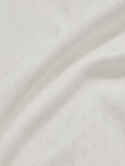 Reiss White Poppy Cotton Pointelle Long-Sleeve Top - Image 4 of 4