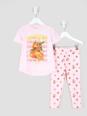 River Island Pink Girls Print Leggings Set - Image 1 of 5