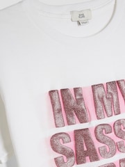 River Island White Girls In My Sassy Era T-Shirt - Image 3 of 4