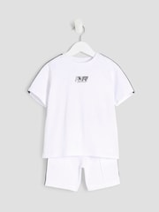 River Island White Boys Taped T-Shirt Set - Image 3 of 5