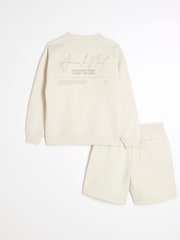 River Island Boys Ame Le Nuit Crew Sweat Top & short Set - Imagen 2 de 5