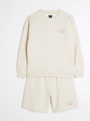 River Island Boys Ame Le Nuit Crew Sweat Top & short Set - Imagen 3 de 5