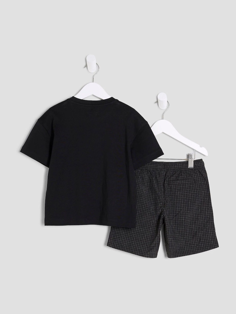 River Island Black Boys Mesh Pocket T-Shirt Set - Image 2 of 5 River Island Black Boys Mesh Pocket T-Shirt Set - Image 2 of 5