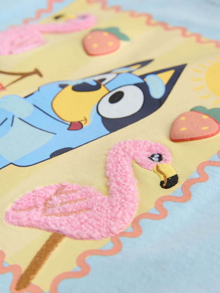 أزرق - طقم من رداء عُلوي بكُم قصير وشورت بتصميم شخصية Bluey (12 أشهر - 7 سنوات) - صورة 9 من 9