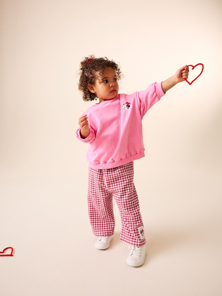 Mango Kids Minnie Mouse sweater met printopdruk zalmroze