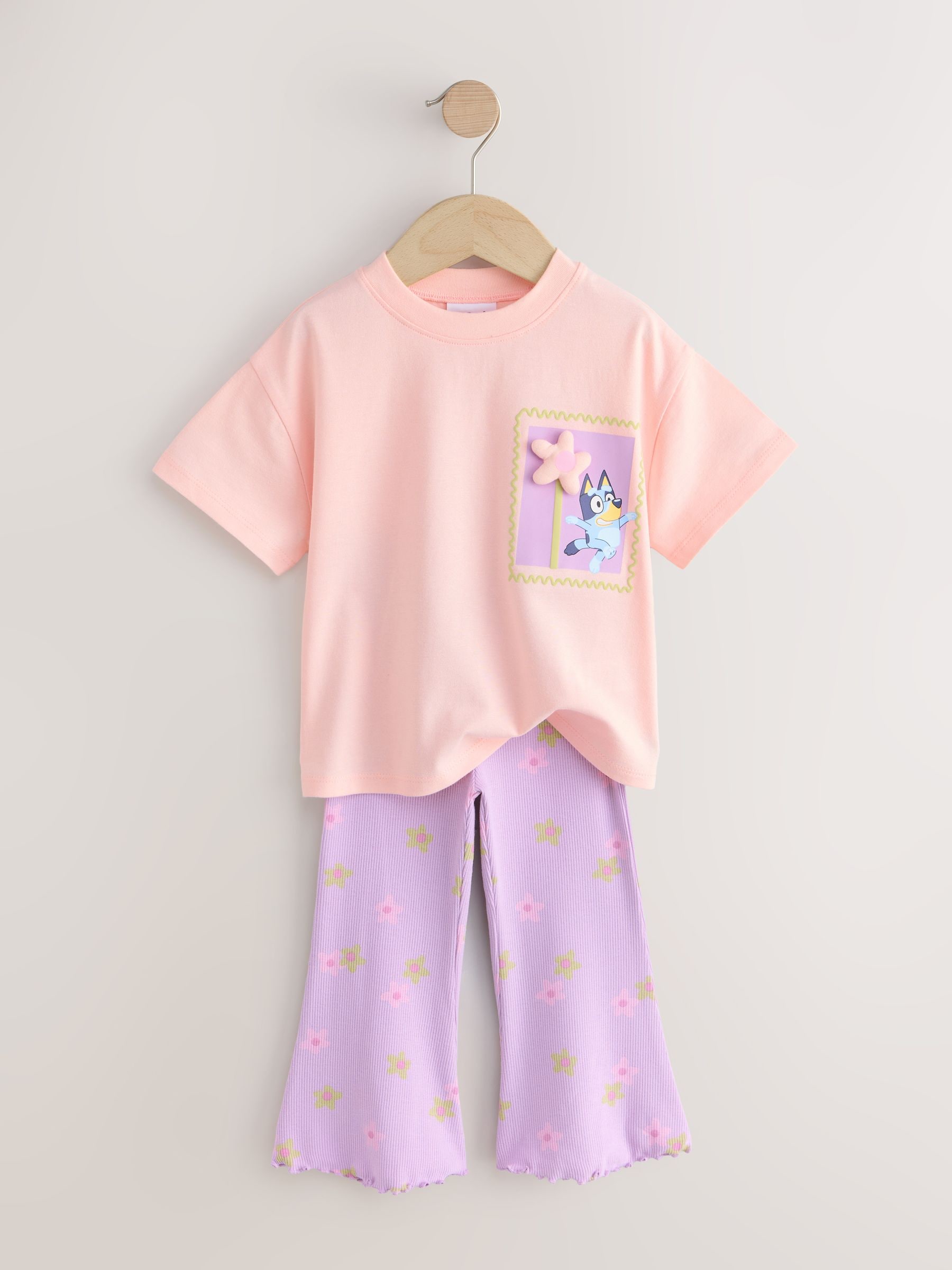 Cumpără Roz - Bluey Short Sleeve T-Shirt and Flare Set (3mths-7yrs