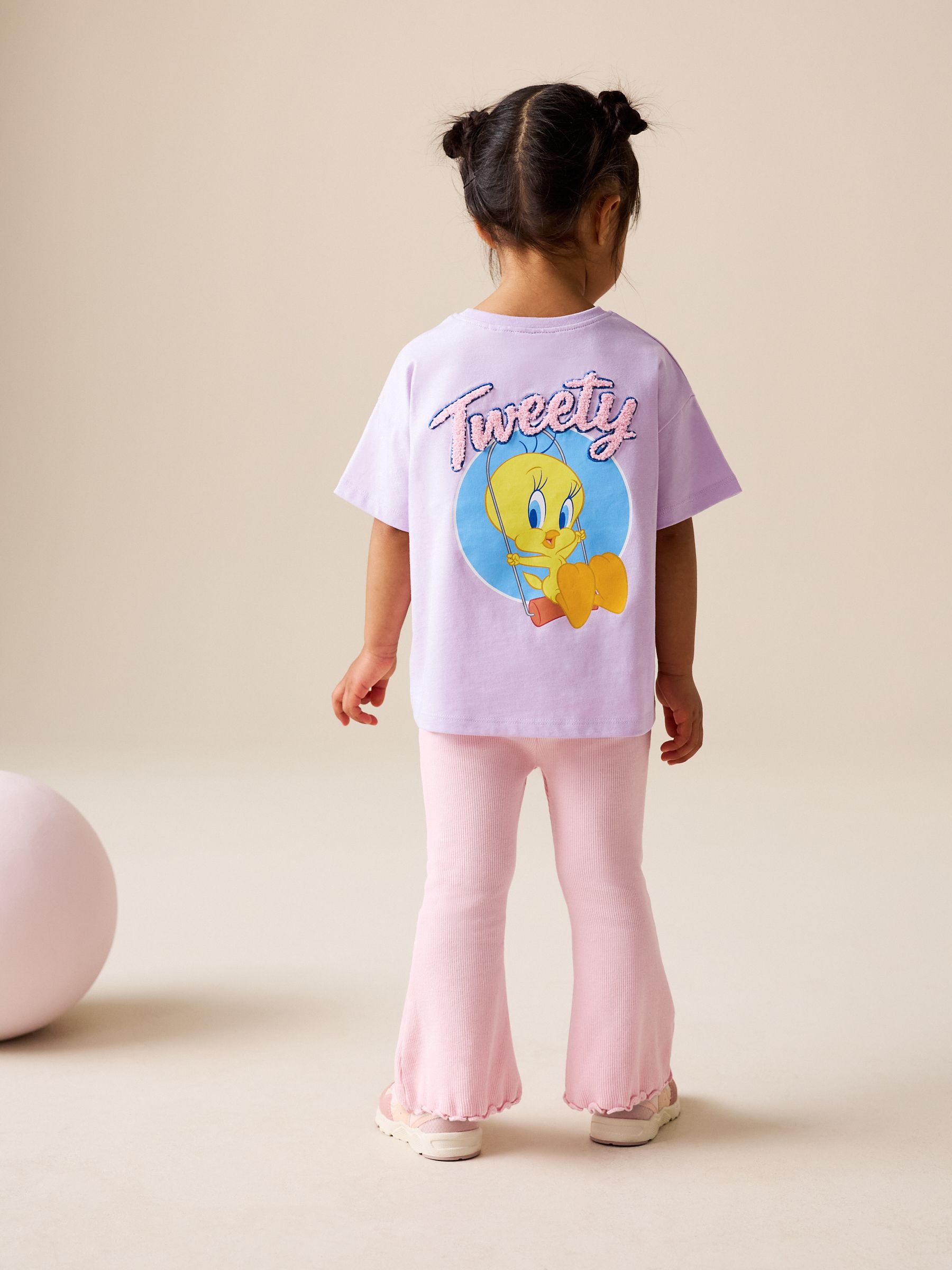 Buy Lilac Purple Tweety Short Sleeve T-Shirt and Flare Set (3mths