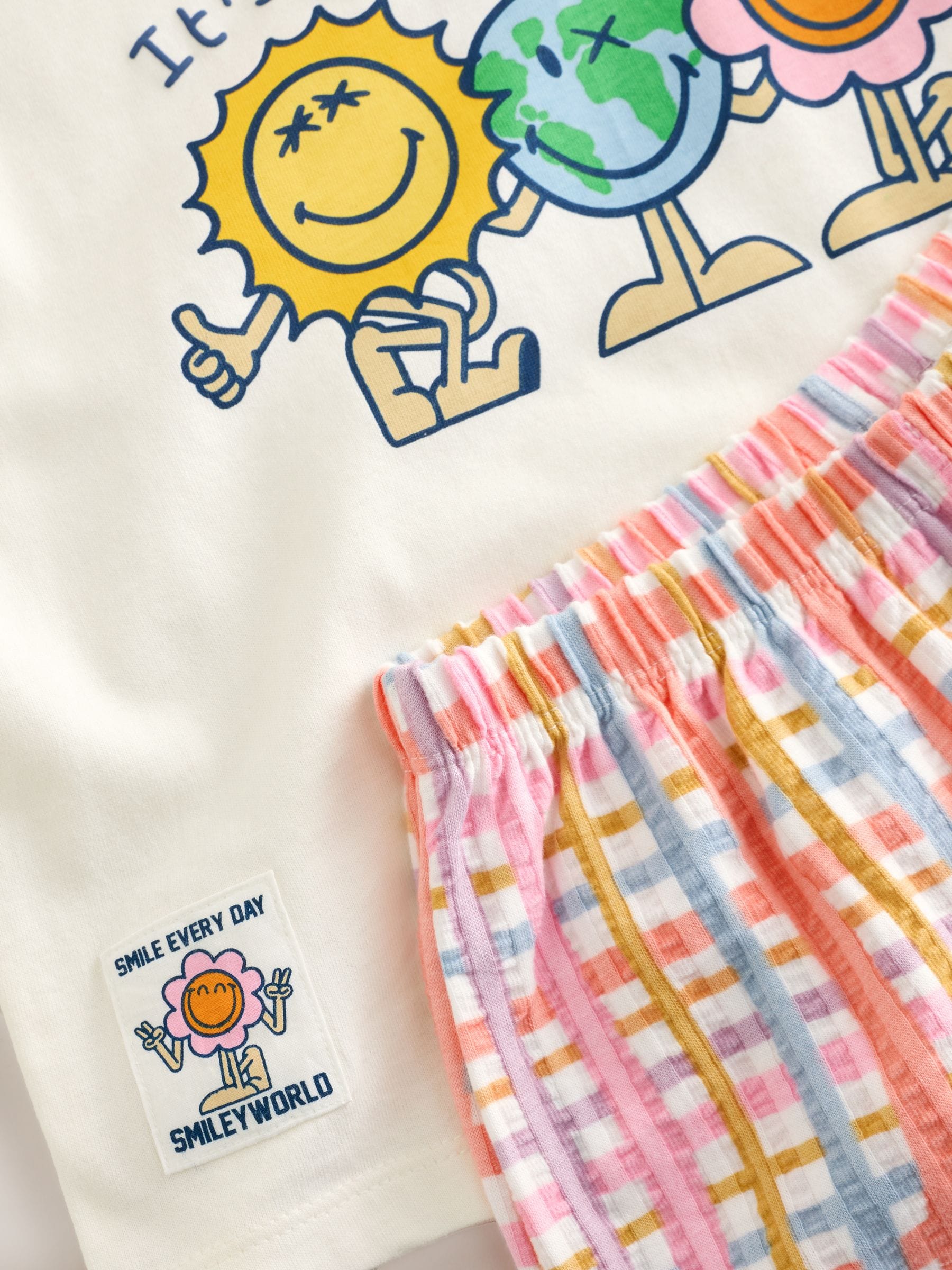 Cumpără Ecru alb - Set Smiley World cu top cu mânecă scurtă și