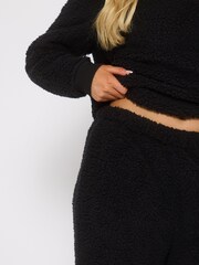 Loungeable Black Borg Jumper & Wide Leg Trousers Lounge Set - Image 4 of 5