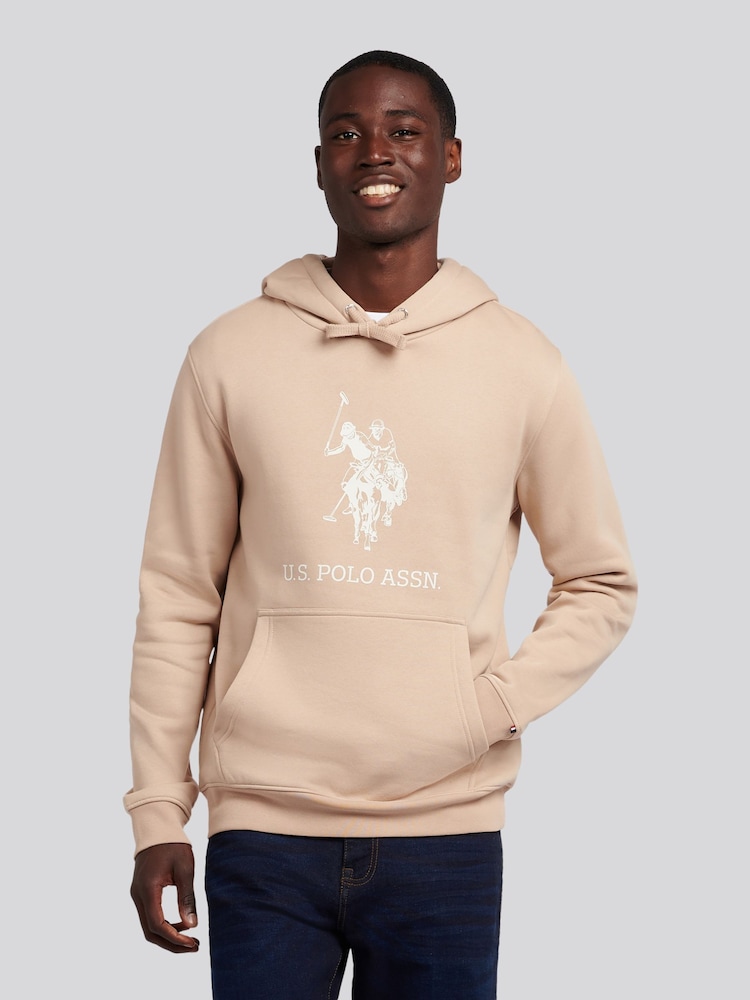U.S. Polo Assn Natural Mens Rider Brush Back Hoodie - Image 1 of 4