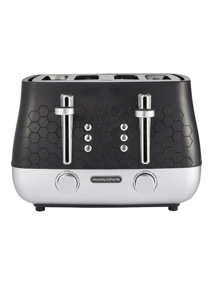 Morphy Richards Black Cassini 4 Slice Toaster - Image 1 of 4