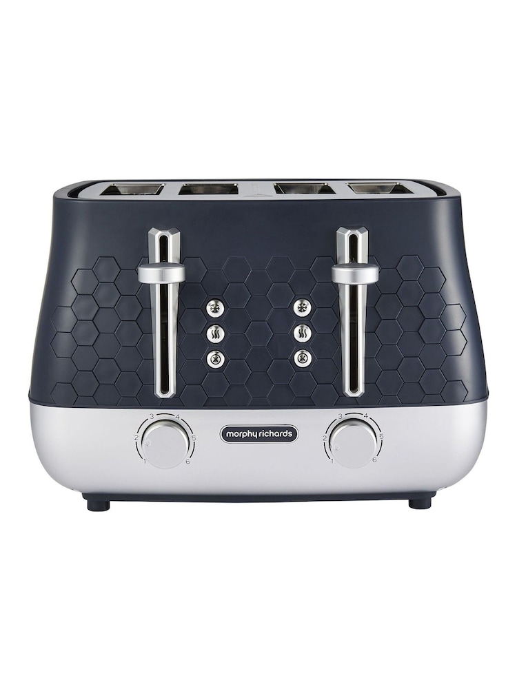 Morphy Richards Navy Cassini 4 Slice Toaster - Image 1 of 4