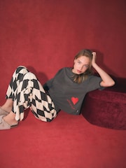 Rockett St George Harlequin Kurzarm-Pyjama aus besticktem Jersey - Bild 1 von 9