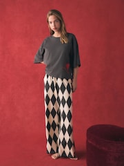 Rockett St George Harlequin Kurzarm-Pyjama aus besticktem Jersey - Bild 4 von 9