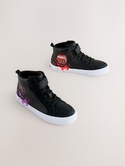 Black Minecraft Touch Fastening Elastic Lace Hi Top Trainers - Image 1 of 5