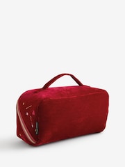 Rockett St George Red Velvet Embellished Fold Out Wash Bag - Image 5 of 8