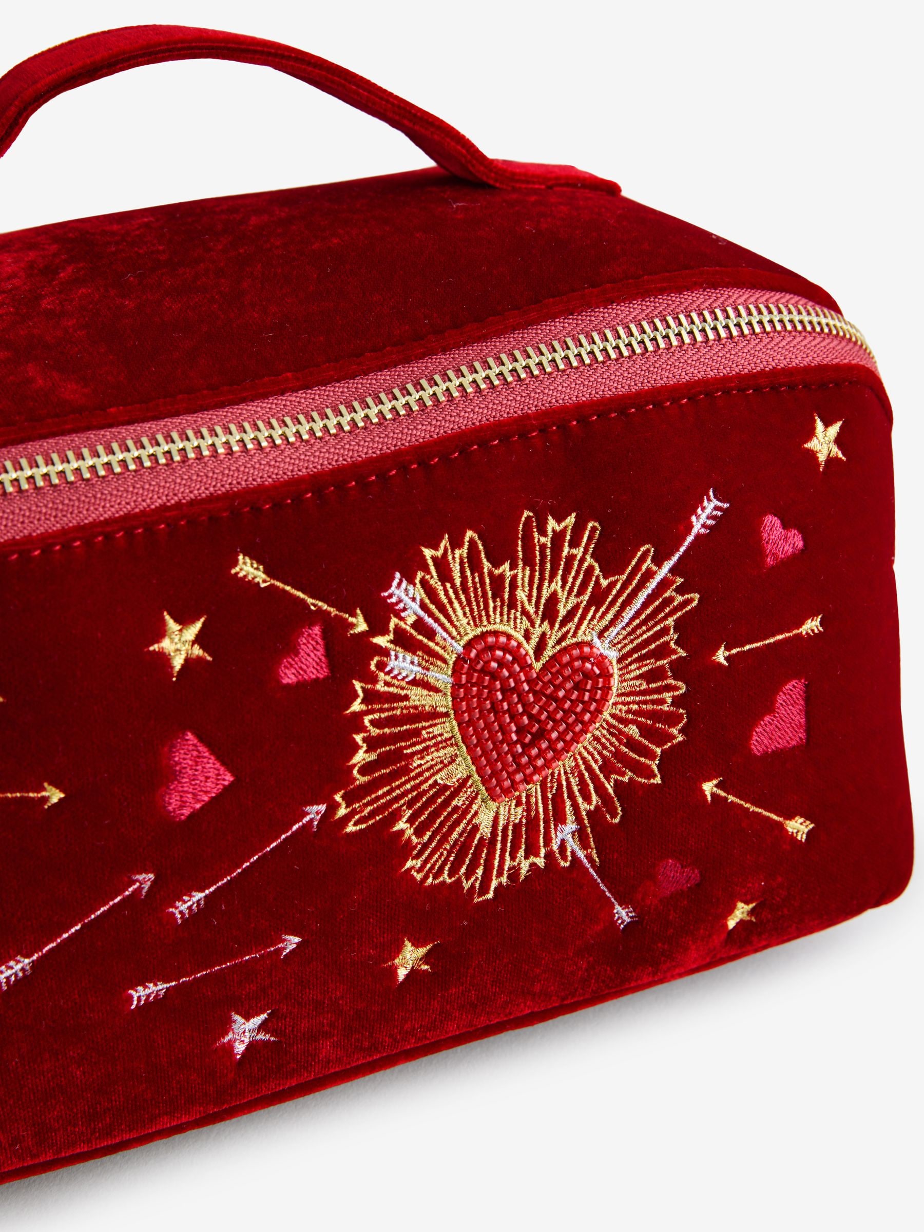 Buy Rockett St George Red Velvet Embellished Fold Out Wash Bag