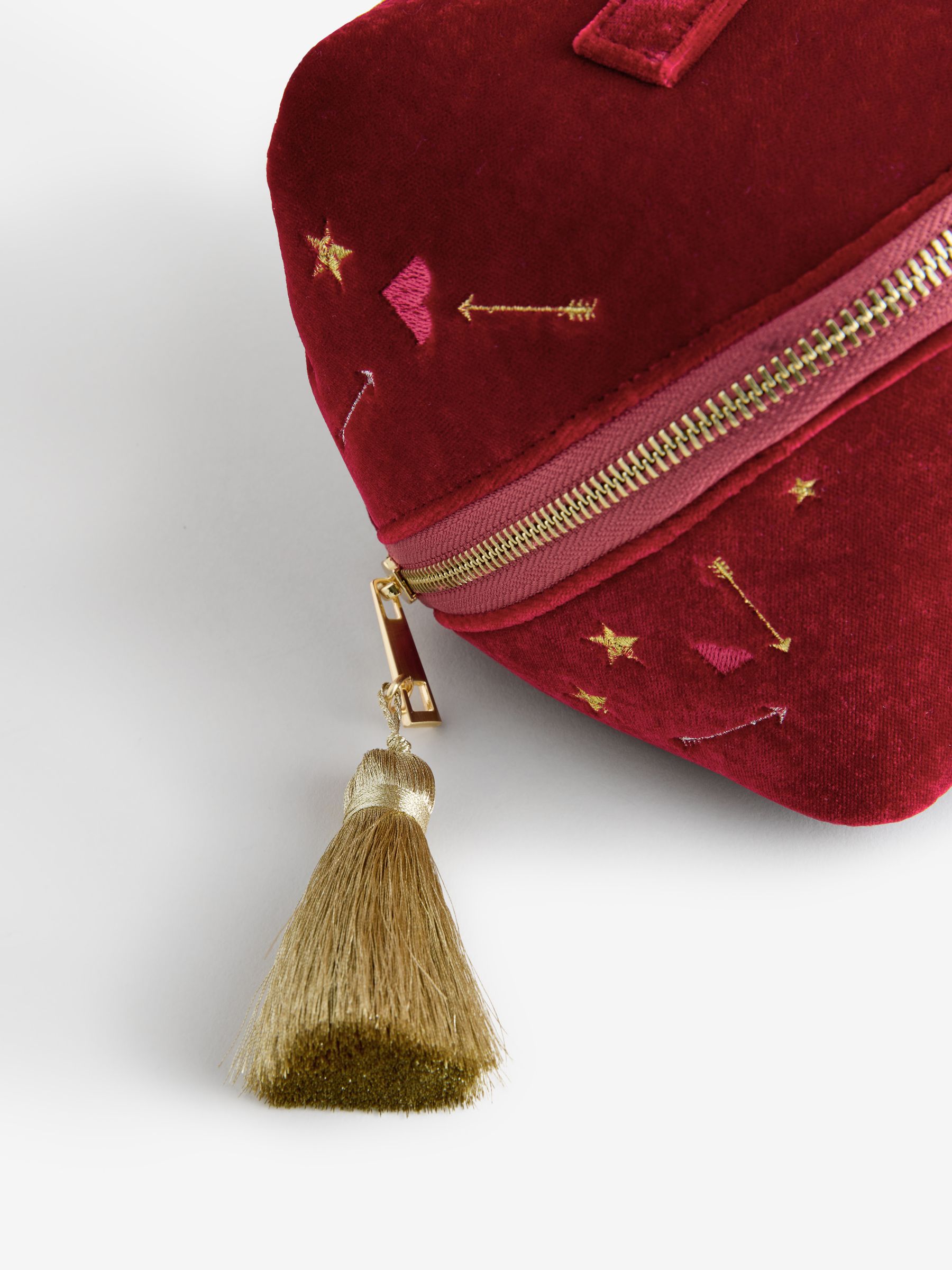 Buy Rockett St George Red Velvet Embellished Fold Out Wash Bag