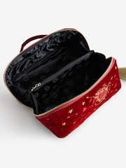 Rockett St George Red Velvet Embellished Fold Out Wash Bag - Image 8 of 8