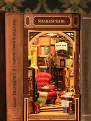 MenKind Multi Bookstore Book Nook Wooden Construction Kit - Image 2 of 9