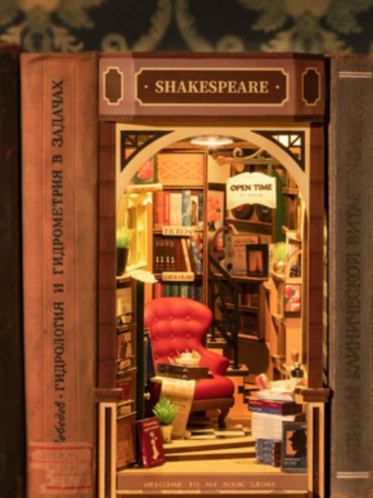 MenKind Multi Bookstore Book Nook Wooden Construction Kit - Image 2 of 9 MenKind Multi Bookstore Book Nook Wooden Construction Kit - Image 2 of 9