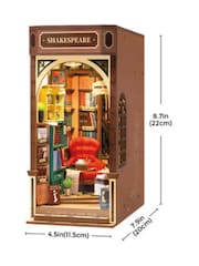 MenKind Multi Bookstore Book Nook Wooden Construction Kit - Image 8 of 9