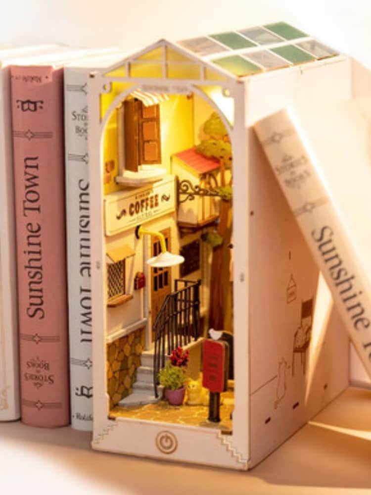 MenKind Multi Sunshine Town Book Nook Wooden Construction Kit - Image 1 of 6