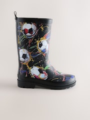Multicolour Football Rubber Wellies - Image 2 of 5