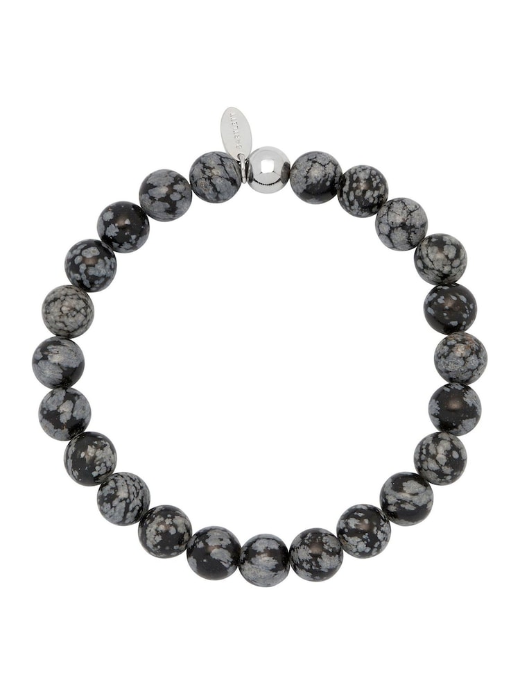 Bartlett Tone Mens Obsidian Beaded Bracelet - Image 1 of 4