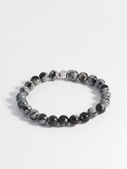Bartlett Tone Mens Obsidian Beaded Bracelet - Image 2 of 4