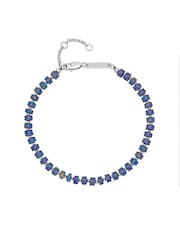 Bartlett Mens Silver Tone Lapis Lazuli Rondelle Bracelet - Image 1 of 4