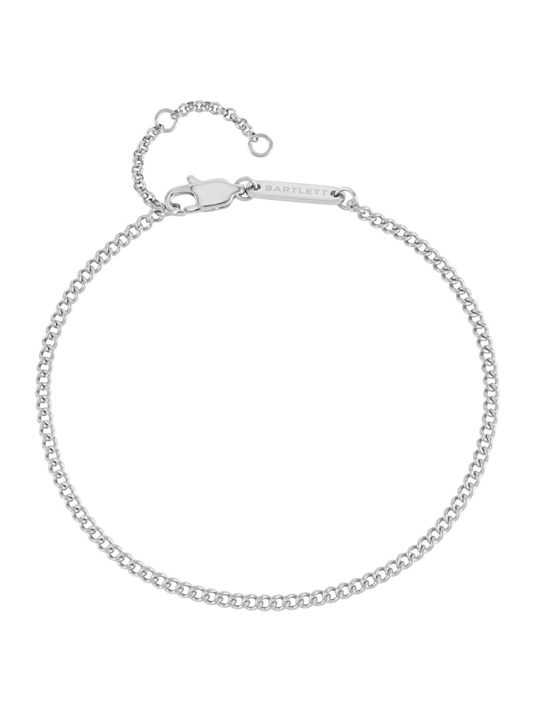 Bartlett Mens Silver Tone Fine Curb Chain Bracelet - Image 1 of 4 Bartlett Mens Silver Tone Fine Curb Chain Bracelet - Image 1 of 4